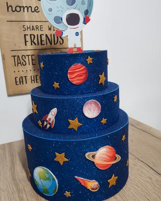 Torta scenografica e kit festa a tema Astronauta