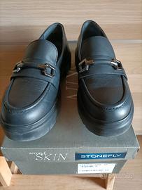 Mocassini neri platform da donna 37 Stonefly