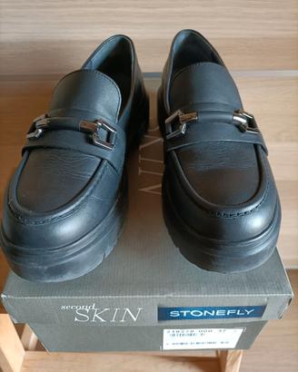 Mocassini neri platform da donna 37 Stonefly