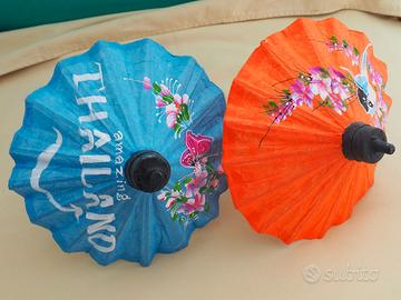 Ombrellini carta e legno dipinto a mano originale
