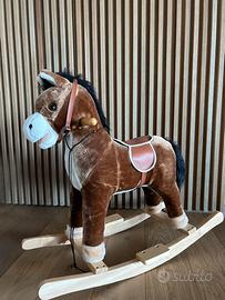 Cavallo a dondolo legno e peluche COME NUOVO