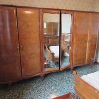 Armadio artigianale legno con specchio - Anni '50