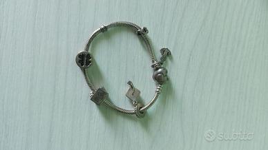 Bracciale originale Pandora + 5 charm