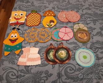 Presine lavorate all'uncinetto