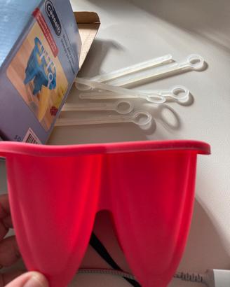 Stampo 6 ghiaccioli in silicone rosso