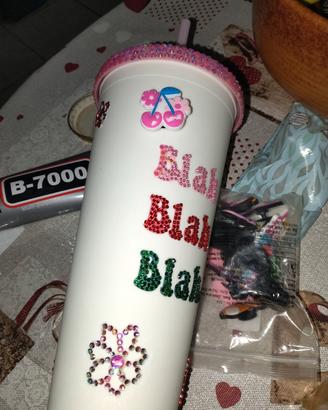 bicchiere con cannuccia personalizzato