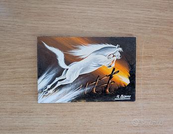 “Il Barro” quadro cavallo 15 cm x 10 cm olio 1980