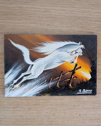 “Il Barro” quadro cavallo 15 cm x 10 cm olio 1980