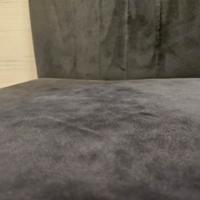 4 sedie imbottite moderne velluto grigio e nero 