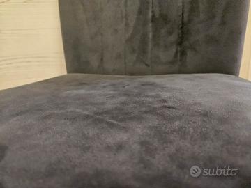 4 sedie imbottite moderne velluto grigio e nero 