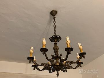 Set 4 Lampadari in Ottone Decorati