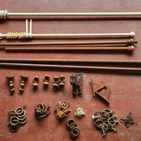 Bastoni per tende in legno con accessori