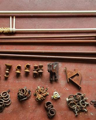 Bastoni per tende in legno con accessori