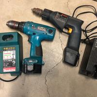 2 trapani avvitatori con batterie esauste