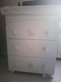 Fasciatoio, armadio e lettino cameretta italbaby 