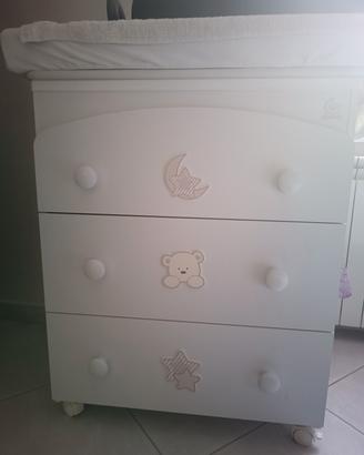 Fasciatoio, armadio e lettino cameretta italbaby 