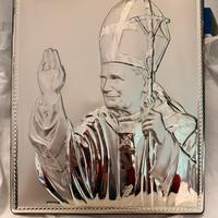 Quadretto argento Papa Giovanni Paolo II Megal