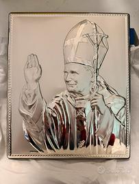 Quadretto argento Papa Giovanni Paolo II Megal