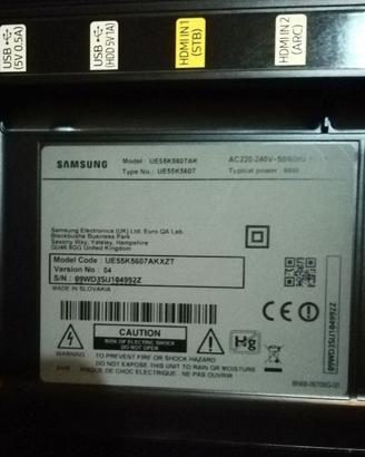 TV Samsung modello UE55K5607AK per ricambi
