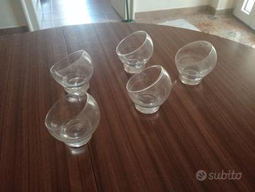 Set 5 Bicchieri Cristal Bool René Briand Anni 70