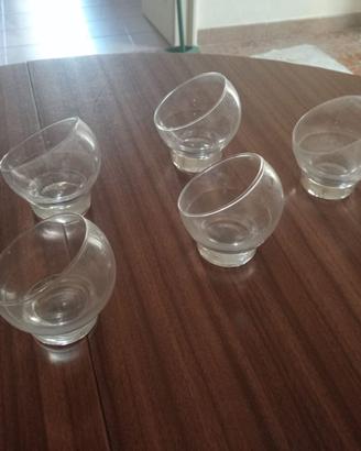 Set 5 Bicchieri Cristal Bool René Briand Anni 70