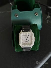 Cartier Santos de Cartier W4SA0005 Custom Iced Out