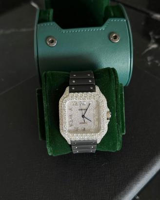 Cartier Santos de Cartier W4SA0005 Custom Iced Out
