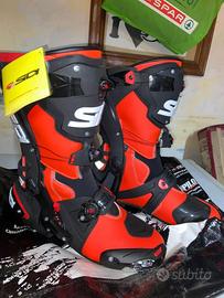 Stivali Moto Sidi Rex Rosso Fluo-Nero