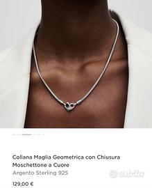 Collana Pandora completa di scatola e shopper bag