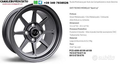 Cerchi SP13 7x 8X 13 FIAT BMW OPEL VW FORD PEUGEOT