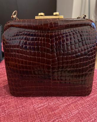 BORSA PELLE DI COCCODRILLO VINTAGE ANNI 50 60