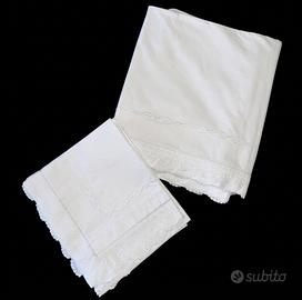Lenzuola matrimoniali ricamate a mano