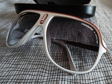 Occhiali da sole vintage Carrera bianchi e rossi