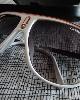 Occhiali da sole vintage Carrera bianchi e rossi