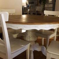 Tavolo da pranzo tondo allungabile legno massello