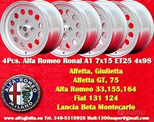 4 pz. cerchi Alfa Romeo, Fiat, Lancia A1 7x15 ET25