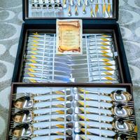 Posate Inoxpran acciaio 18/10 e oro zecchino 24kt.