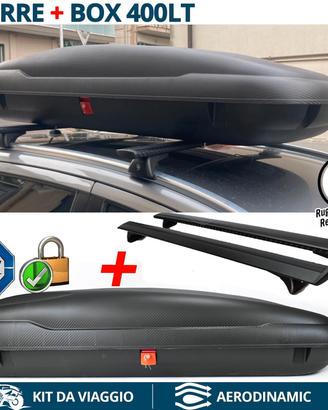Baule Box Tetto 400Lt con BARRE per Fiat 500X