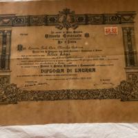Diploma di laurea anni ’30 su carta pergamenata