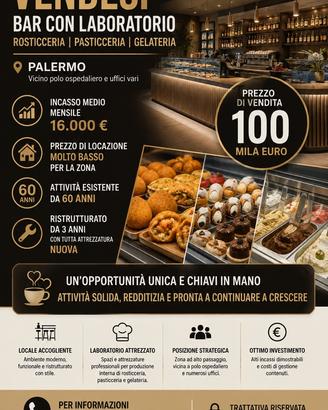 Bar con laboratorio.alto fatturato