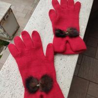 guanti donna in lana rossa 