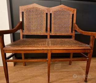 Panchetta due posti in legno - periodo coloniale