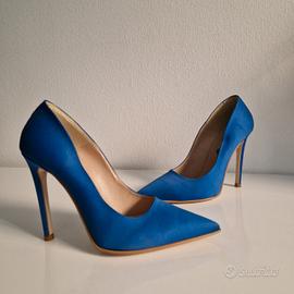 Décolleté Blu Elettrico Satèn N. 38 Come Nuove