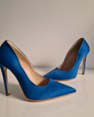Décolleté Blu Elettrico Satèn N. 38 Come Nuove