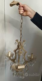 lampadario vintage a goccia da restaurare