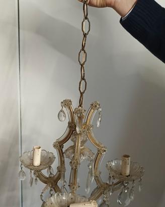 lampadario vintage a goccia da restaurare