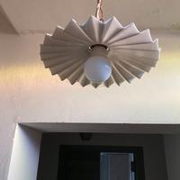 Lampada antica rustica piattino vetro ceramica
