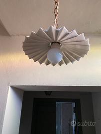 Lampada antica rustica piattino vetro ceramica