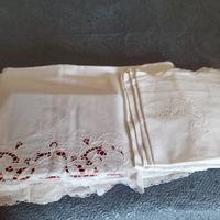 letto misto lino ricamato a mano con 4 federe 