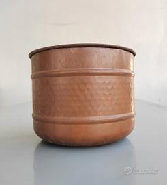 Vaso in rame vintage martellato Cachepot portavaso